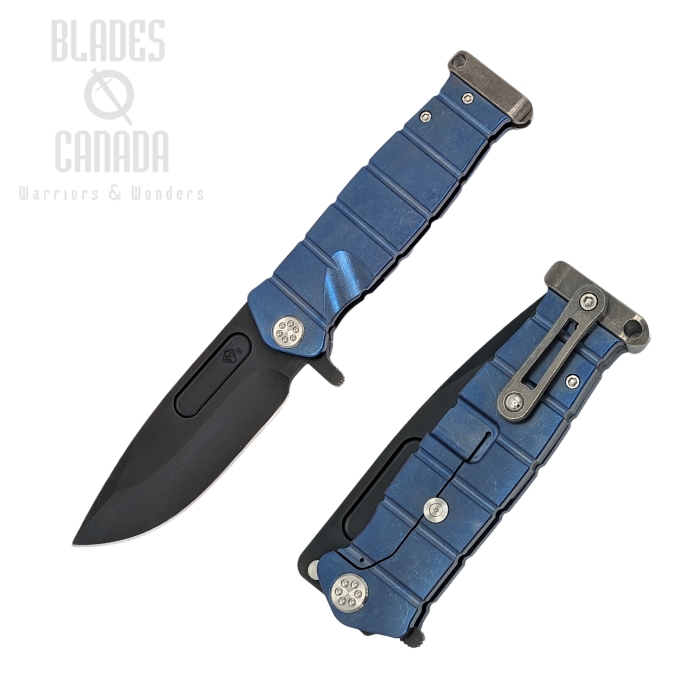 (Discontinued) Medford USMC FF Framelock Folding Knife, S35VN, Titanium Blue